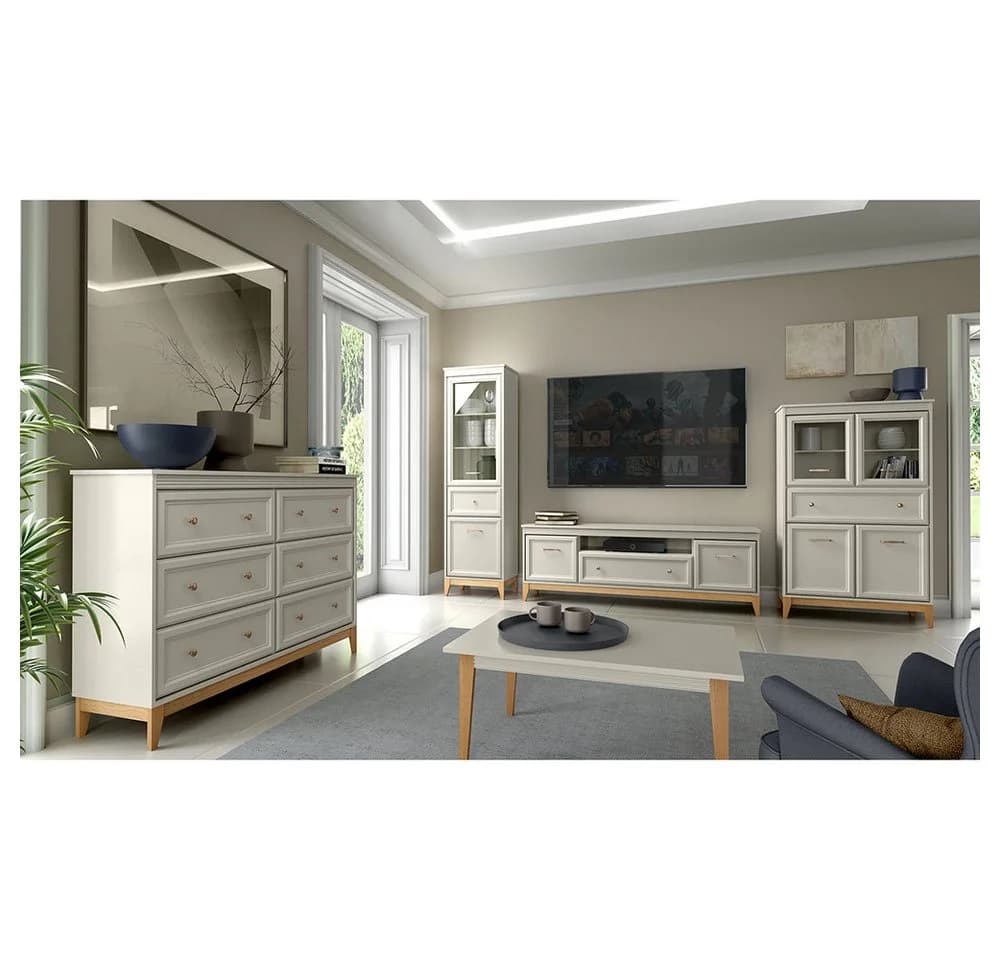Lomadox Couchtisch WILNA-161 Kaschmir Massivholz Füße Modern - Bild 3