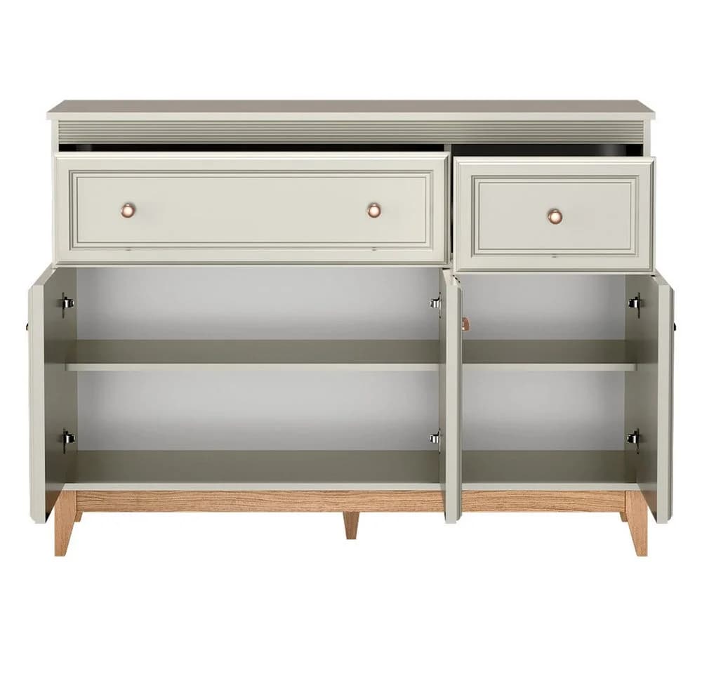 Lomadox Kommode WILNA-161 Kaschmir 3 Türen 2 Schubladen