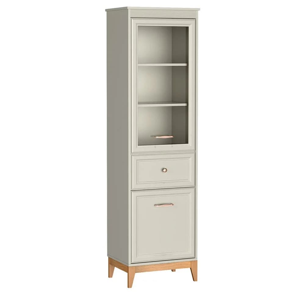 Lomadox Vitrine WILNA-161 Kaschmir mit Massivholzfüßen - Bild 2