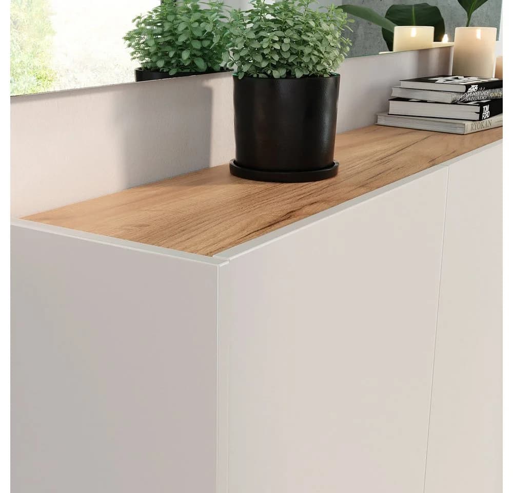 Lomadox Garderoben-Set LAPUA-01 3-teilig Kaschmir Eiche Modern