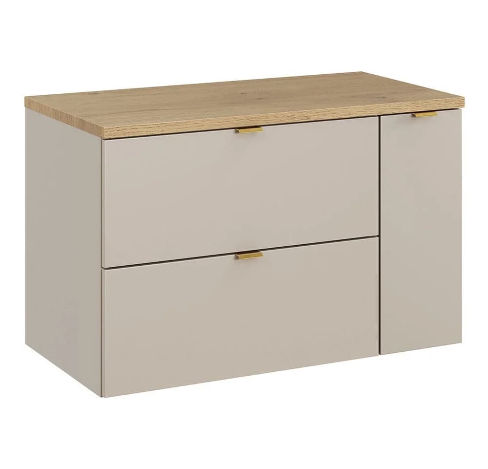 Lomadox Waschbeckenschrank DURANGO-56 80 cm breit in Kaschmir, 2 Schubladen & 1 Auszug - Bild 4