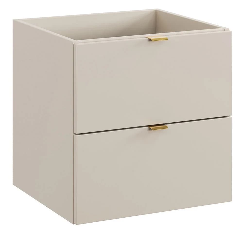 Waschtischunterschrank Kaschmir und Eiche, Baumkantenoptik - Bild 4