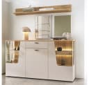 Lomadox Esszimmer-Set CARMONA-129 Kaschmir/Eiche LED-Beleuchtung Bild 2