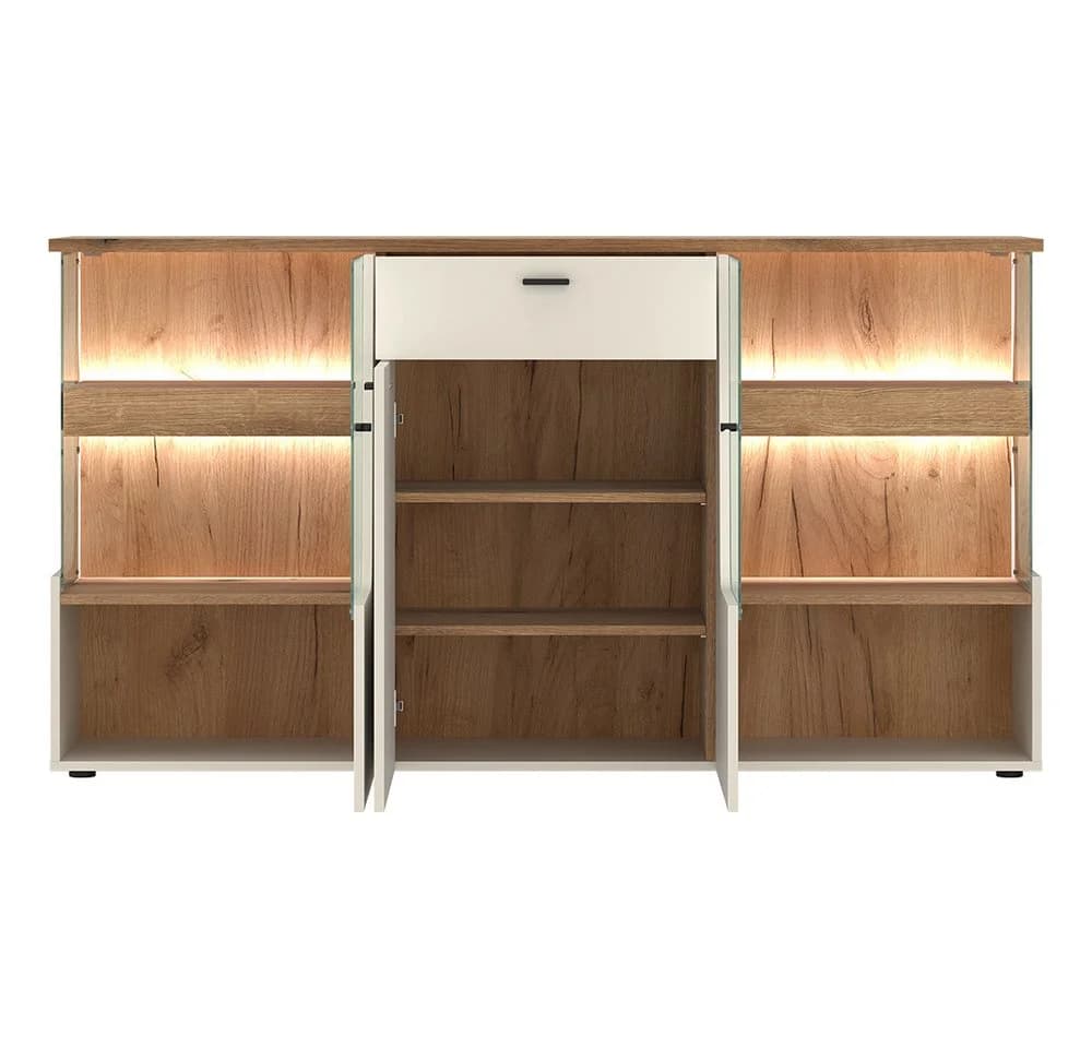 Lomadox Esszimmer-Set CARMONA-129 Kaschmir/Eiche LED-Beleuchtung - Bild 4