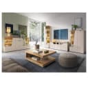 Lomadox Wohnzimmer-Set CARMONA-129 Kaschmir & Eiche LED-Beleuchtung Bild 2