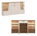 Lomadox Wohnzimmer-Set CARMONA-129 Kaschmir & Eiche LED-Beleuchtung Bild 3