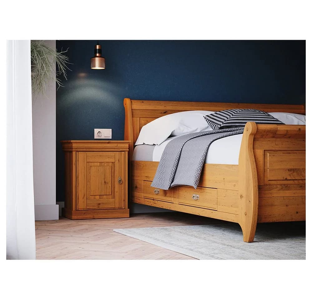 Lomadox Bettgestell TERMOLI-163 Kiefer massiv 160 cm Liegefläche 4 Schubladen