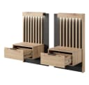 Lomadox Nachtschrank TALCA-167 Eiche Dekor Anthrazit LED Lamellen Bild 3