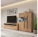 Lomadox Wohnwand TURDA-83 Eiche LED-Beleuchtung Bild 2