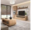 Lomadox Wohnzimmer-Set TURDA-83 Eiche braun mit LED Bild 2
