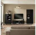 Lomadox Wohnzimmer-Set NADOR-132 3-teilig matt schwarz gold Bild 2