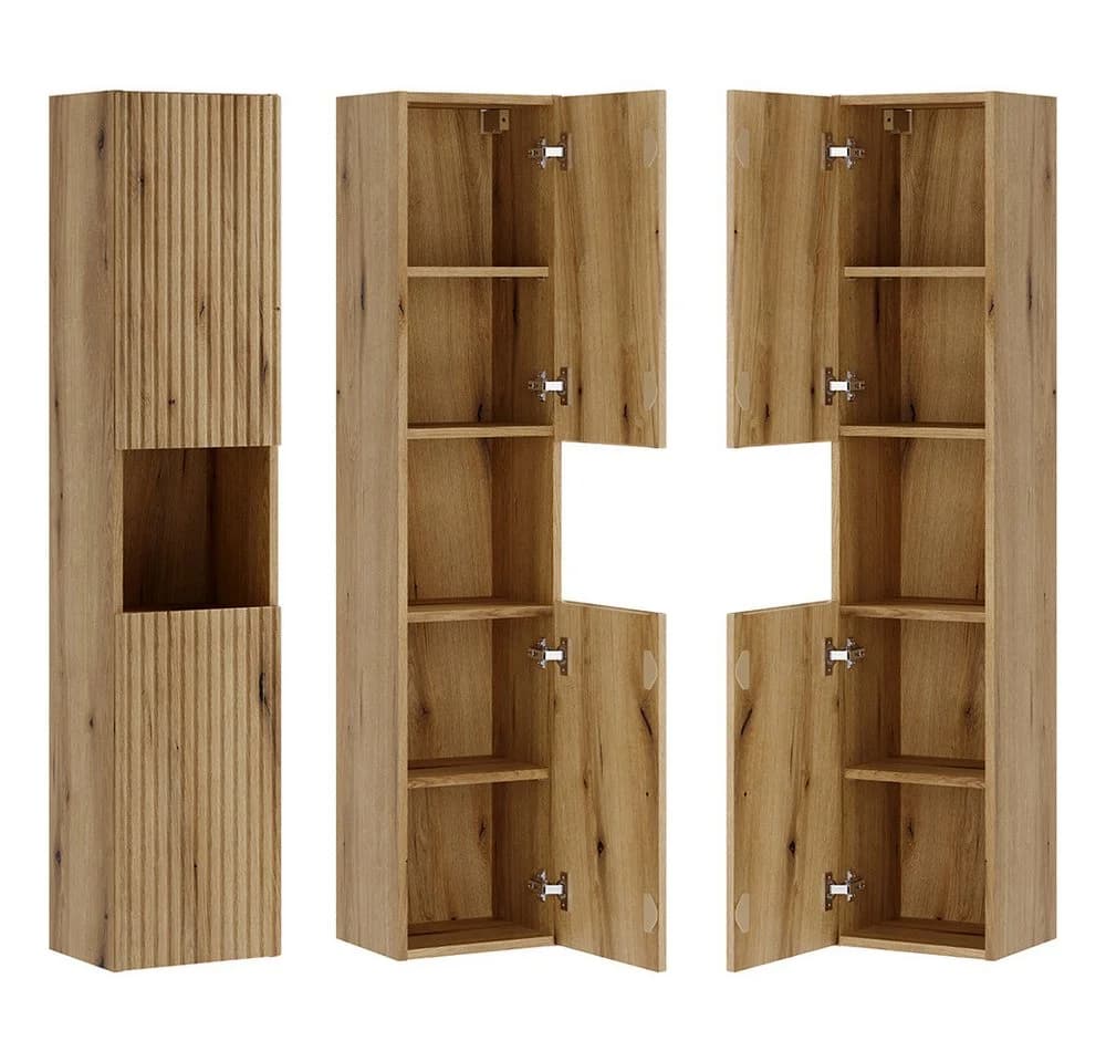 Lomadox Hochschrank NEWPORT-56 Eiche gerillte Front - Bild 2