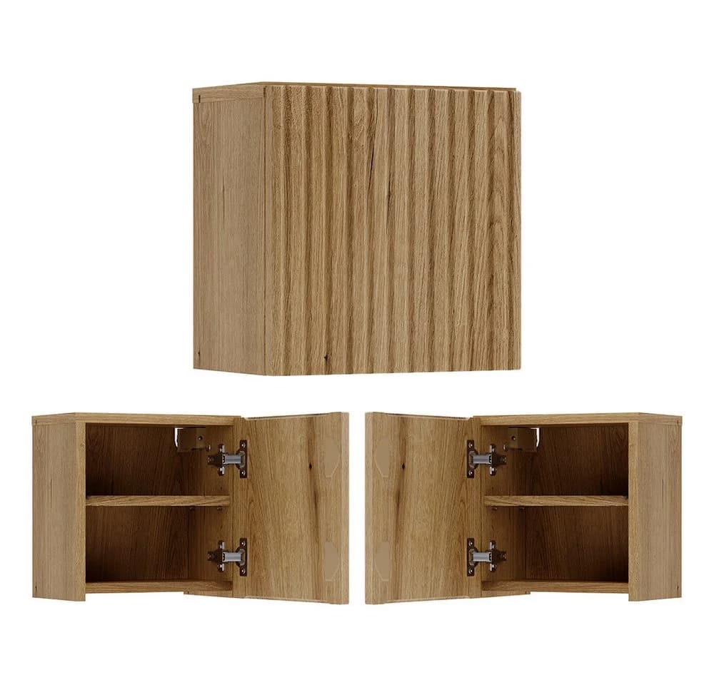 Lomadox Hängeschrank NEWPORT-56-EVOKE Eiche gerillte Front Softclose - Bild 2