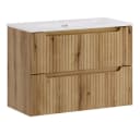 Lomadox Waschtisch NEWPORT-56-EVOKE mit gerillter Front und Softclose-Schubladen Bild 2