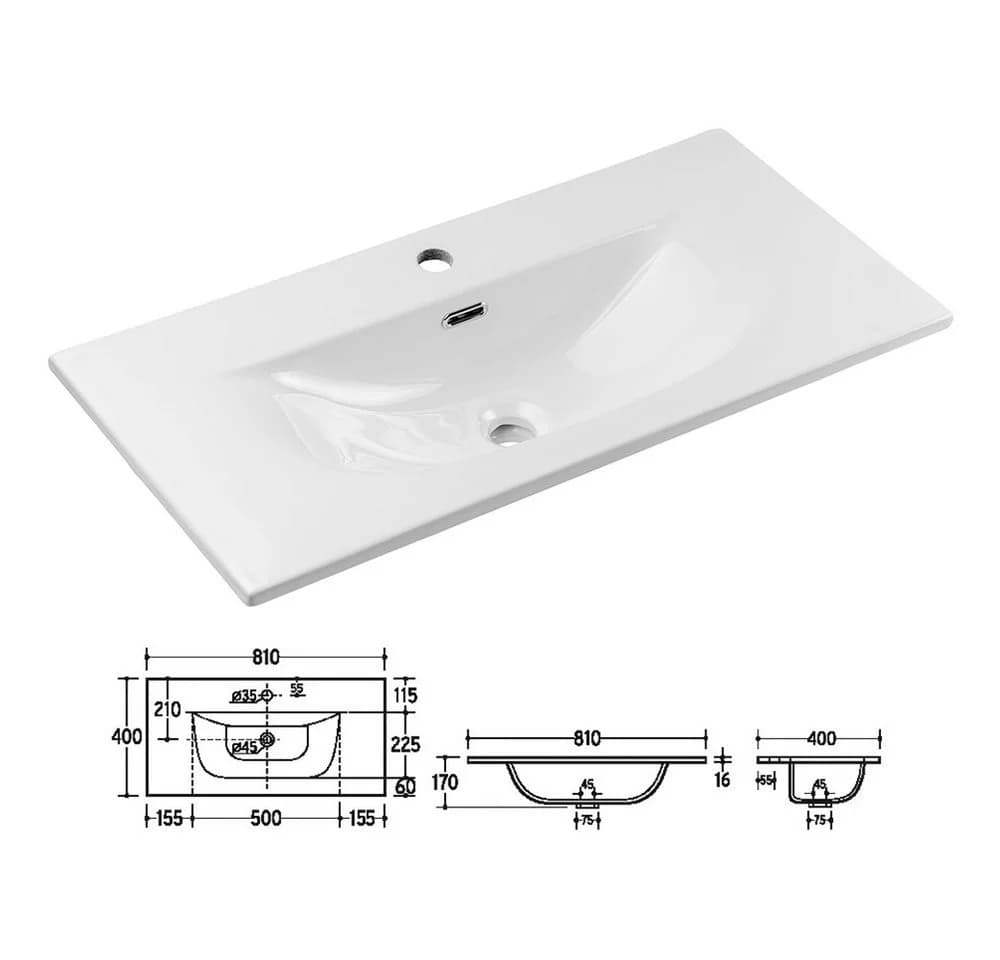Lomadox Waschtisch NEWPORT-56-EVOKE mit gerillter Front und Softclose-Schubladen - Bild 5