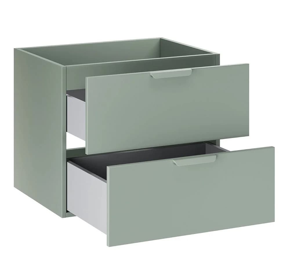 Lomadox Waschtischunterschrank ALASSIO-56 Grün matt 2 Schubladen - Bild 5