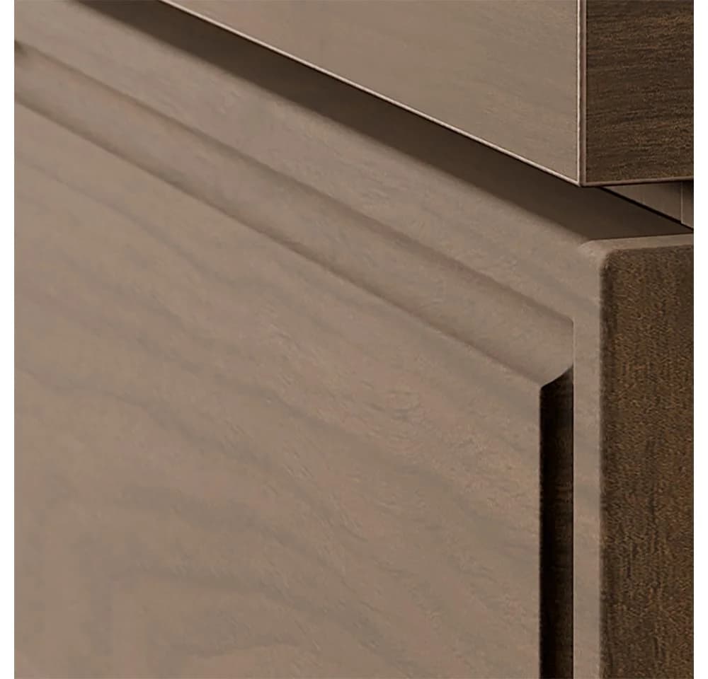 Lomadox Hochschrank TEMUCO-56-WALNUT Walnuss Rahmenfräsung Push-to-Open