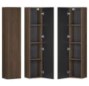 Lomadox Hochschrank TEMUCO-56-WALNUT Walnuss Rahmenfräsung Push-to-Open Bild 2