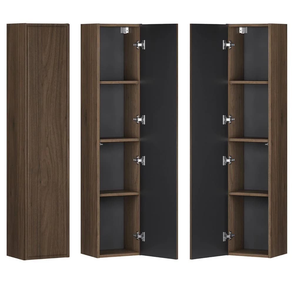 Lomadox Hochschrank TEMUCO-56-WALNUT Walnuss Rahmenfräsung Push-to-Open - Bild 2