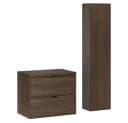 Lomadox Badmöbel-Set TEMUCO-56-WALNUT 2-tlg. Walnuss Softclose Bild 2