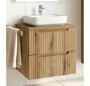 Lomadox Waschtisch NEWPORT-56-EVOKE Eiche gerillte Front Softclose Bild 2