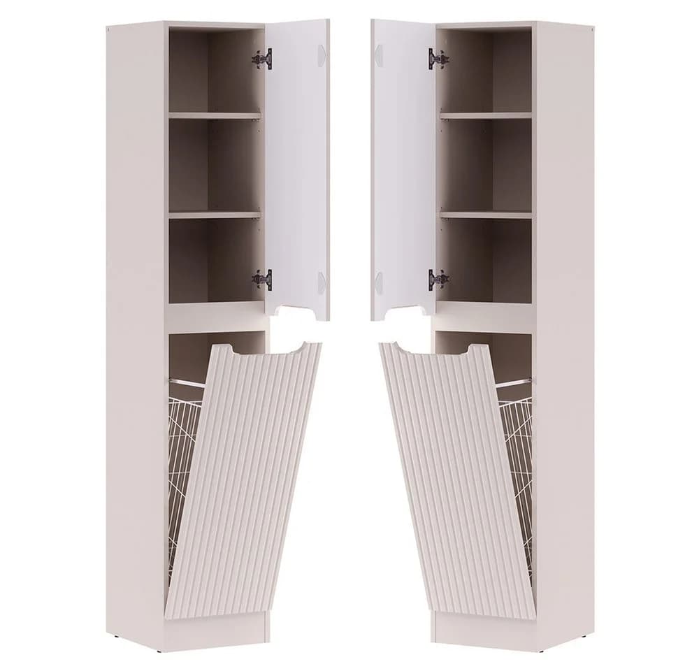 Lomadox Hochschrank NEWPORT-56-CASHMERE mit Wäschekorb und Softclose - Bild 5