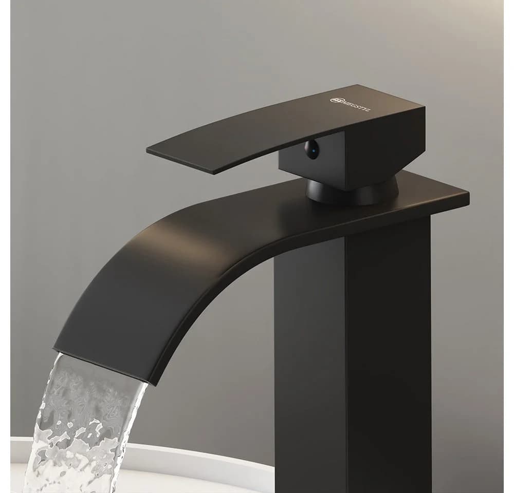 Lomadox Waschtischarmatur FAUCET-140 Edelstahl Schwarz Matt