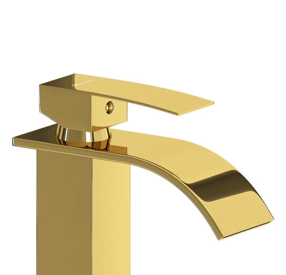 Lomadox Waschtischarmatur FAUCET-140 Edelstahl Goldfarben Glänzend - Bild 4