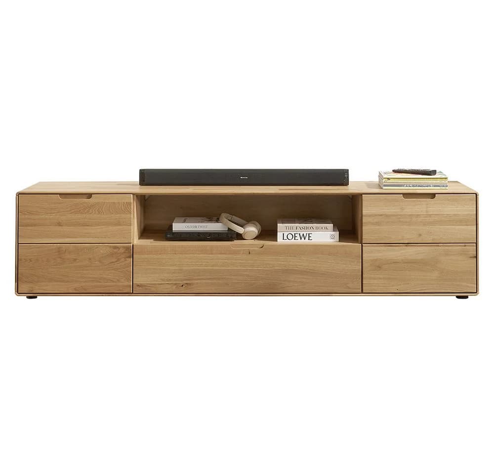 Lomadox Lowboard WISLA-69 Massivholz Wildeiche geölt Softclose - Bild 3