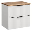 Lomadox Waschbeckenschrank ADELAIDE-56-WHITE Weiß Matt mit Gerillter Front Bild 2