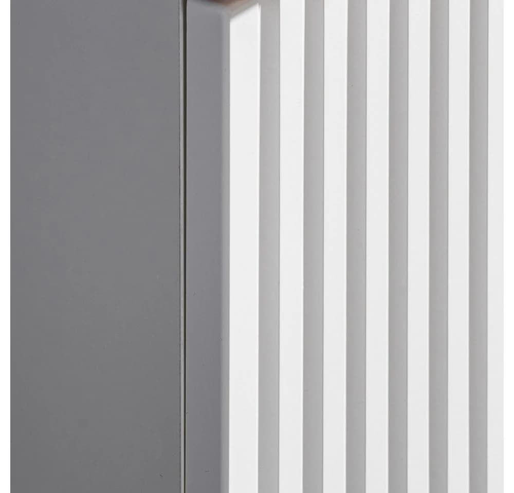Lomadox Hochschrank NEWPORT-56-WHITE Weiß geriffelt Softclose - Bild 3
