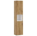 Lomadox Hochschrank NEWPORT-56-EVOKE Badschrank Eiche Rillen Weiß Softclose Bild 2
