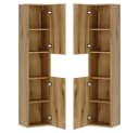 Lomadox Hochschrank NEWPORT-56-EVOKE Badschrank Eiche Rillen Weiß Softclose Bild 4