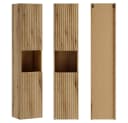 Lomadox Hochschrank NEWPORT-56-EVOKE Badschrank Eiche Rillen Weiß Softclose Bild 5