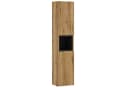 Lomadox Hochschrank NEWPORT-56-EVOKE Badschrank Eiche Rillen Schwarz Softclose Bild 2