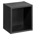 Lomadox Hochschrank NEWPORT-56-EVOKE Badschrank Eiche Rillen Schwarz Softclose Bild 5