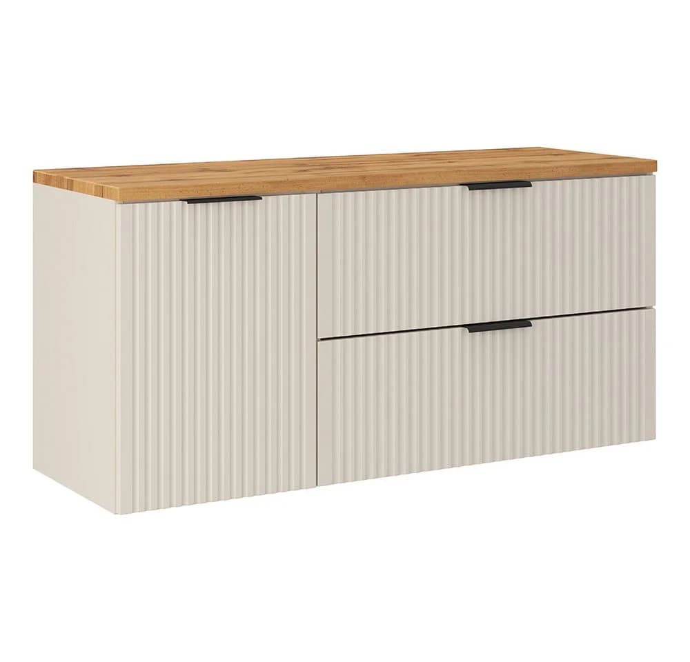 Lomadox Waschbeckenschrank ADELAIDE-56-CASHMERE 120 cm mit Wäschekorb - Bild 2