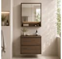 Lomadox Badmöbel-Set VERZUOLO-56-WALNUT Wandhängend mit LED Bild 2