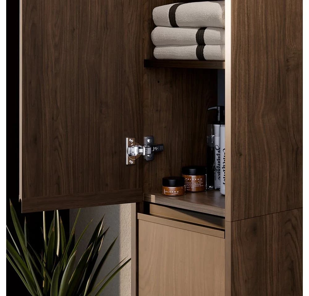 Lomadox Wandhängender Hochschrank VERZUOLO 30 cm Walnuss