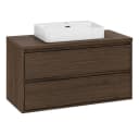 Lomadox Waschtisch 80 cm Walnuss Aufsatzbecken Softclose Bild 5