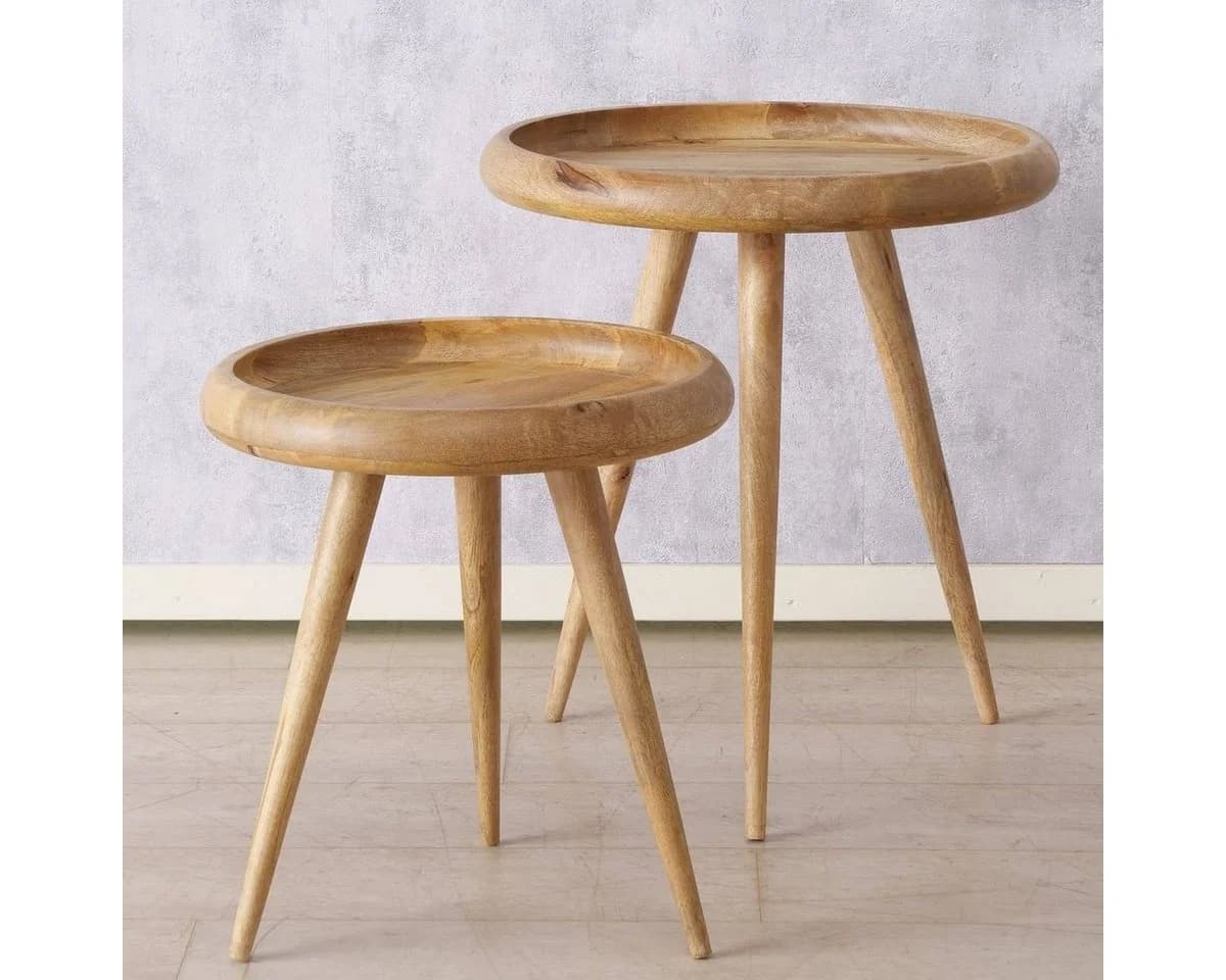 BOLTZE GRUPPE HERVE Mangoholz Beistelltisch 2er-Set Braun