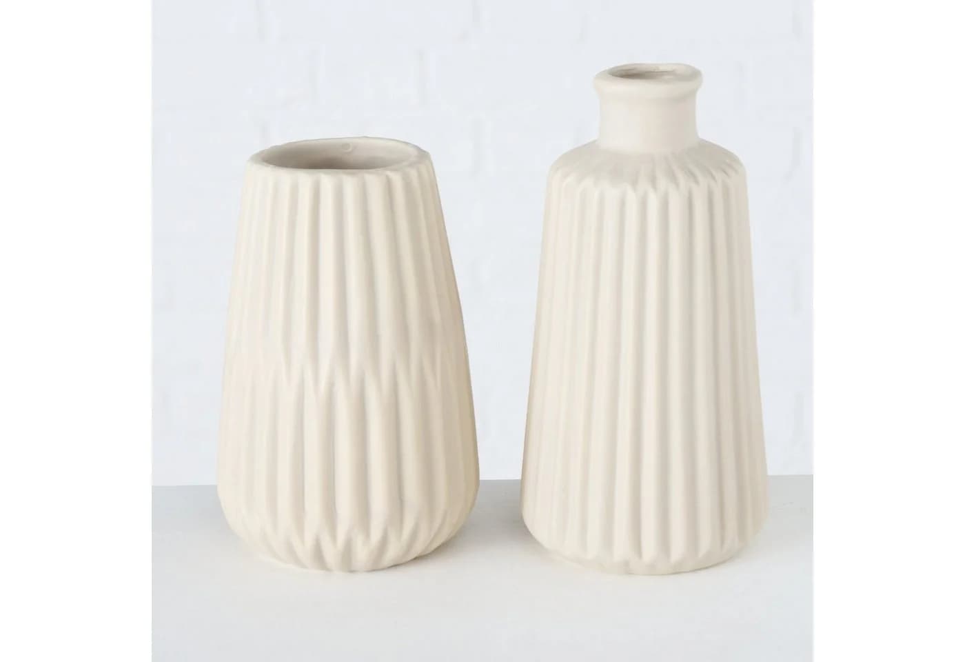 BOLTZE Dekovase 2er Set beige Porzellan - Bild 5