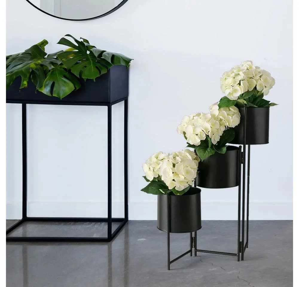 BOLTZE Blumenständer Schwarz 3-fach Eisen