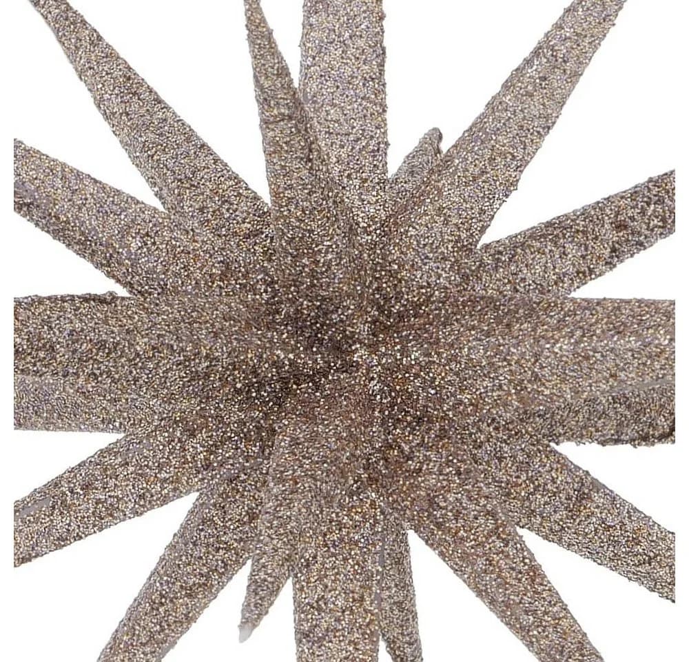 BOLTZE Christbaumschmuck 2tlg. Anhänger SPARKLING beige 3D-Stern