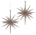BOLTZE Christbaumschmuck 2tlg. Anhänger SPARKLING beige 3D-Stern Bild 2