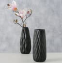 BOLTZE GRUPPE GmbH Dekovase 2er Set Vase Luana Schwarz Steingut Matt Bild 1