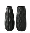 BOLTZE GRUPPE GmbH Dekovase 2er Set Vase Luana Schwarz Steingut Matt Bild 2