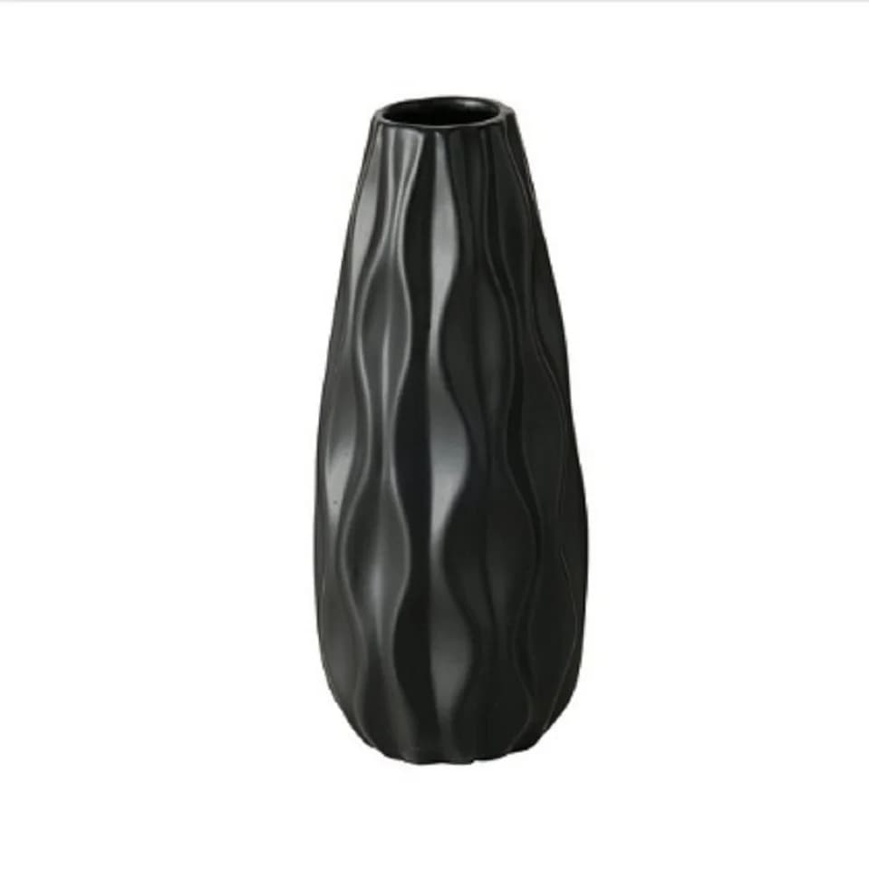BOLTZE GRUPPE GmbH Dekovase 2er Set Vase Luana Schwarz Steingut Matt - Bild 5