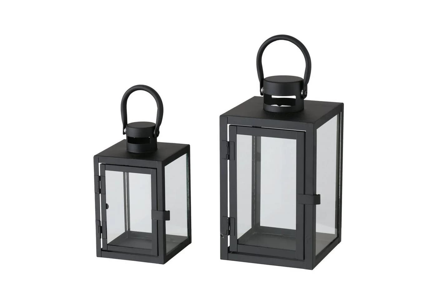 BOLTZE GRUPPE ARANA Kerzenlaterne 2er-Set Metall Glas Schwarz - Bild 2