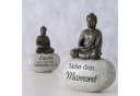 BOLTZE Zen-Buddha Deko-Set 2er mit Weisheiten Braun/Grau Bild 1